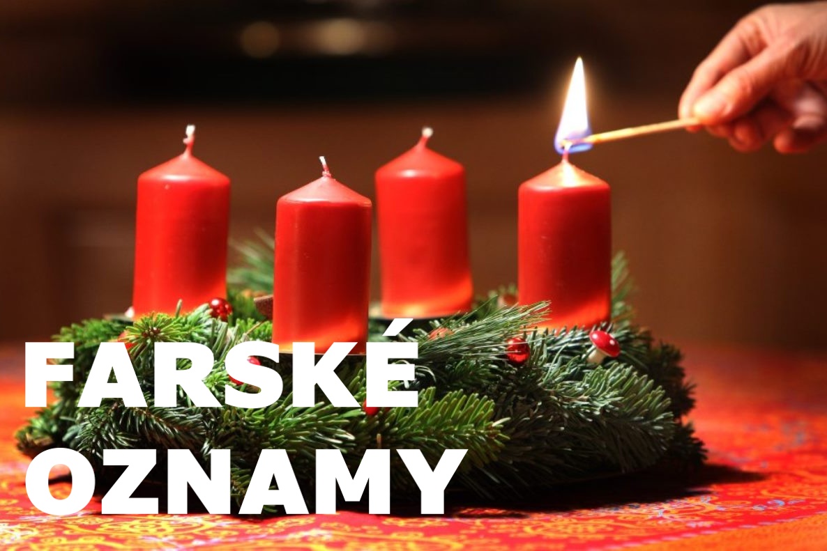 Farské oznamy na 1. adventnú nedeľu 2024