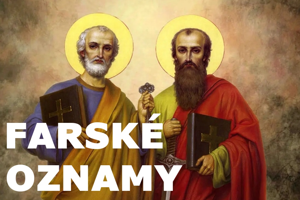 Farské oznamy na 13. nedeľu cez rok