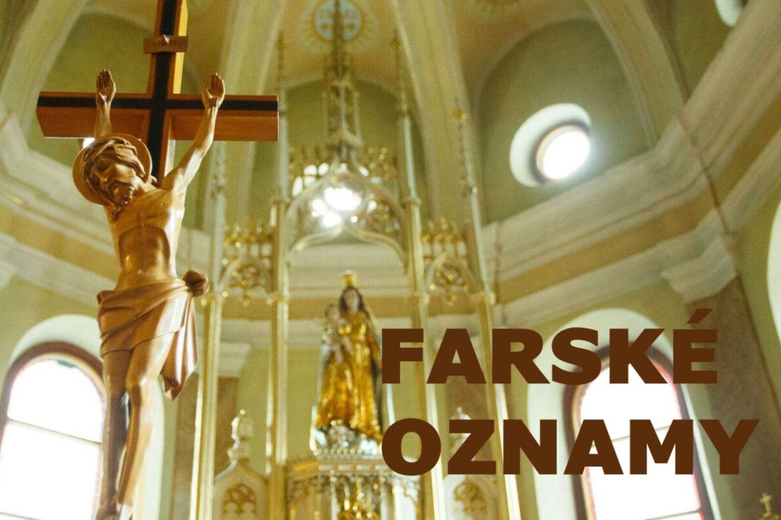 Farské oznamy na 11. nedeľu cez rok