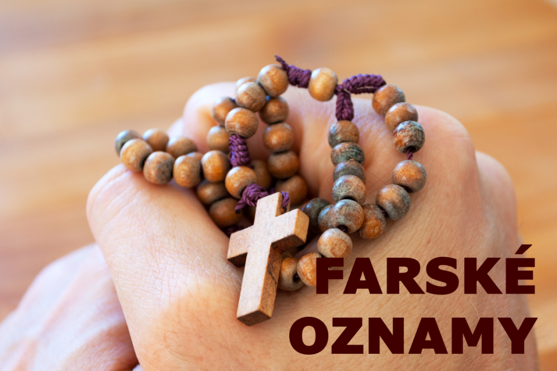 Farské oznamy 29. nedeľa cezrok